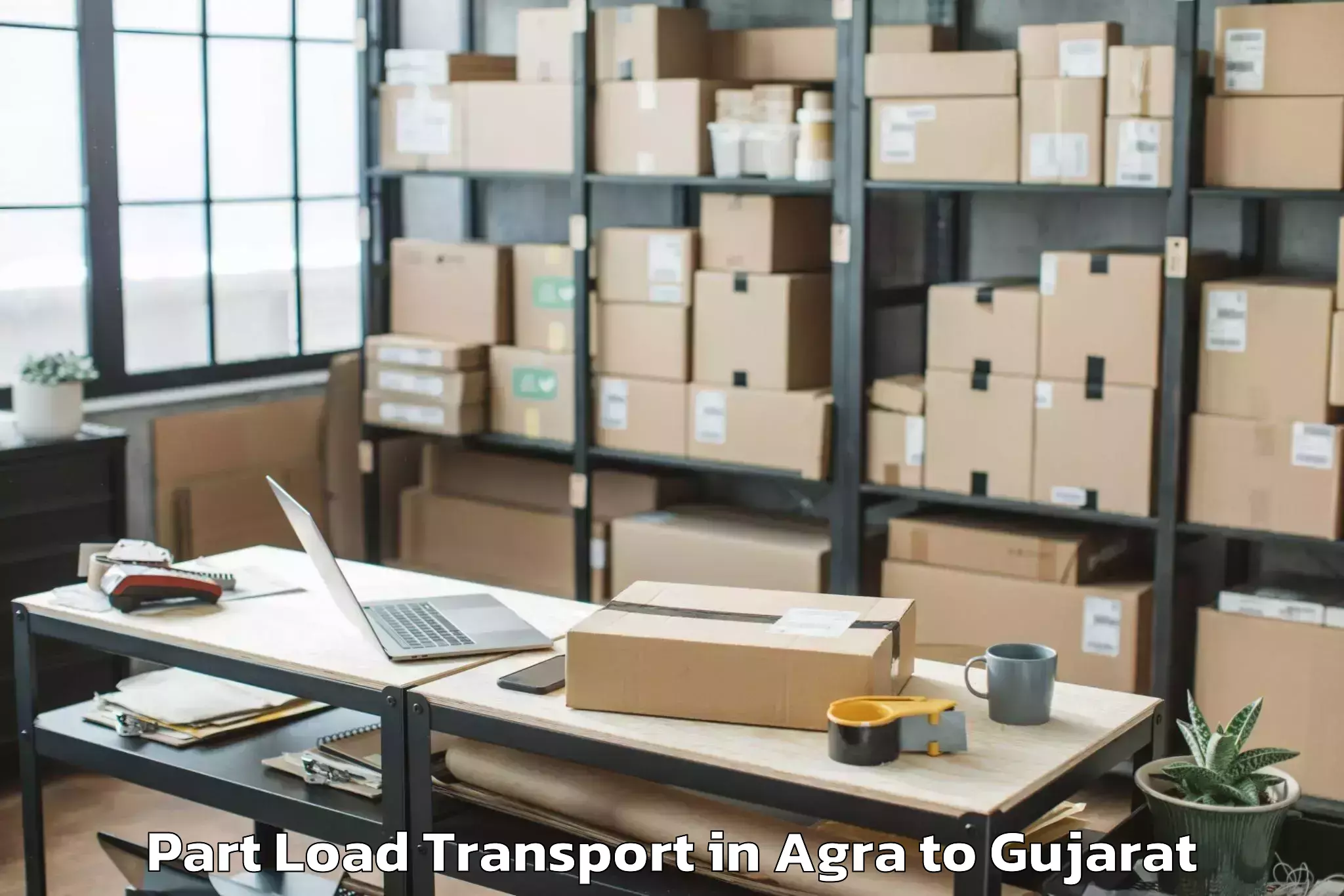 Book Agra to Khambhat Part Load Transport Online